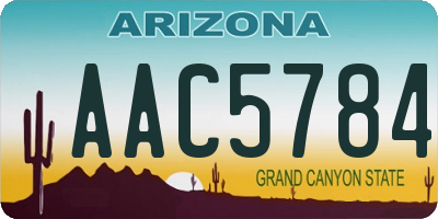 AZ license plate AAC5784