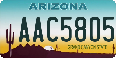 AZ license plate AAC5805