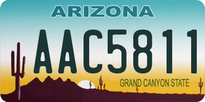 AZ license plate AAC5811