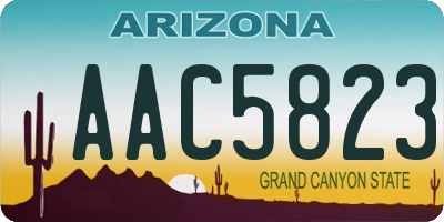 AZ license plate AAC5823