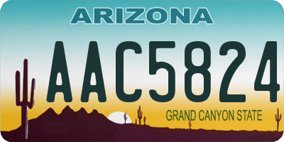 AZ license plate AAC5824