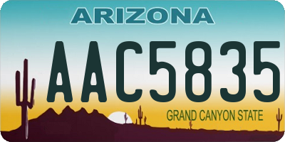 AZ license plate AAC5835