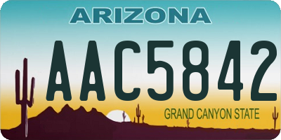 AZ license plate AAC5842