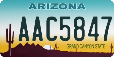 AZ license plate AAC5847