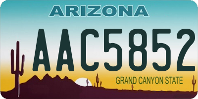 AZ license plate AAC5852