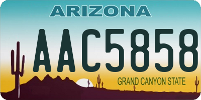 AZ license plate AAC5858