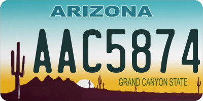 AZ license plate AAC5874