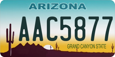 AZ license plate AAC5877