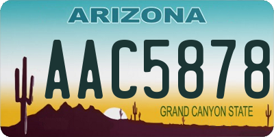 AZ license plate AAC5878