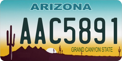 AZ license plate AAC5891