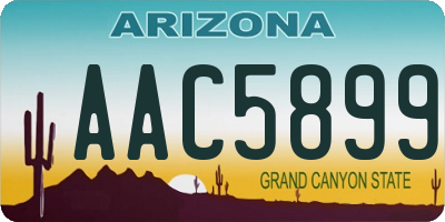 AZ license plate AAC5899