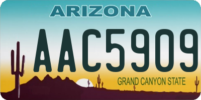 AZ license plate AAC5909