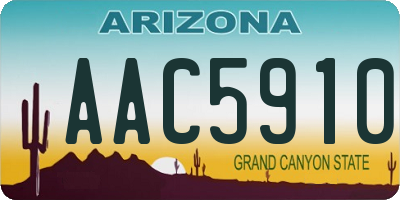 AZ license plate AAC5910