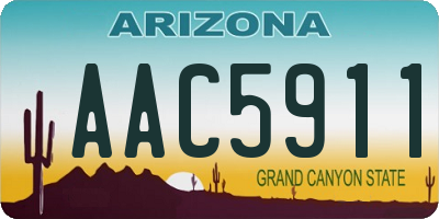 AZ license plate AAC5911