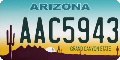 AZ license plate AAC5943