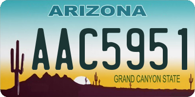 AZ license plate AAC5951