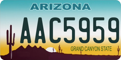 AZ license plate AAC5959