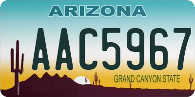 AZ license plate AAC5967