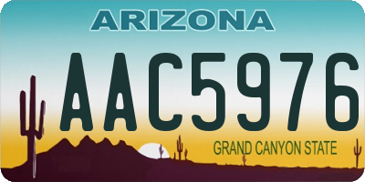 AZ license plate AAC5976