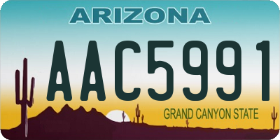 AZ license plate AAC5991