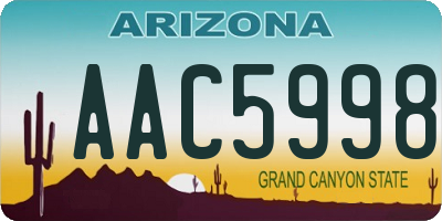 AZ license plate AAC5998