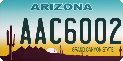 AZ license plate AAC6002