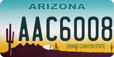 AZ license plate AAC6008