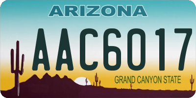 AZ license plate AAC6017