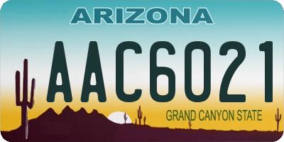 AZ license plate AAC6021