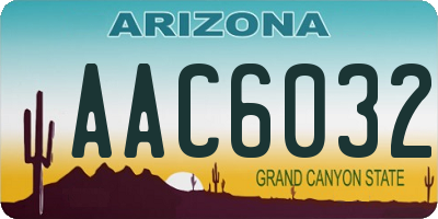 AZ license plate AAC6032