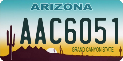 AZ license plate AAC6051