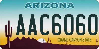 AZ license plate AAC6060