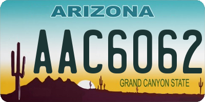 AZ license plate AAC6062