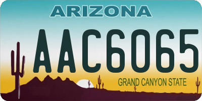 AZ license plate AAC6065