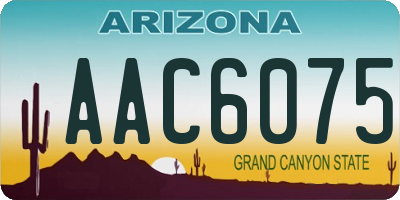 AZ license plate AAC6075