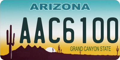AZ license plate AAC6100