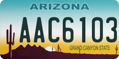 AZ license plate AAC6103