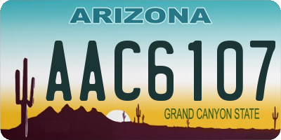 AZ license plate AAC6107