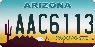 AZ license plate AAC6113