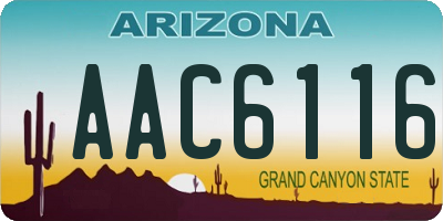 AZ license plate AAC6116