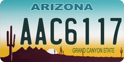 AZ license plate AAC6117