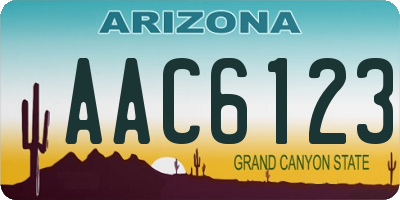 AZ license plate AAC6123