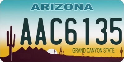 AZ license plate AAC6135