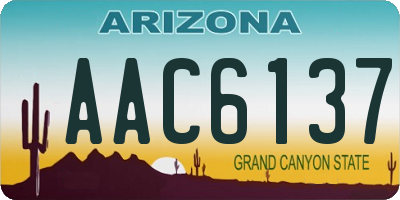 AZ license plate AAC6137