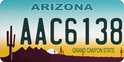 AZ license plate AAC6138