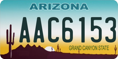 AZ license plate AAC6153