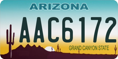 AZ license plate AAC6172