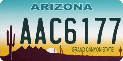 AZ license plate AAC6177