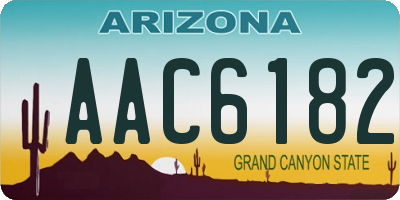 AZ license plate AAC6182
