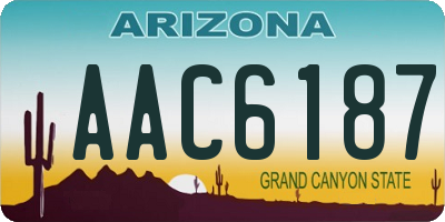 AZ license plate AAC6187